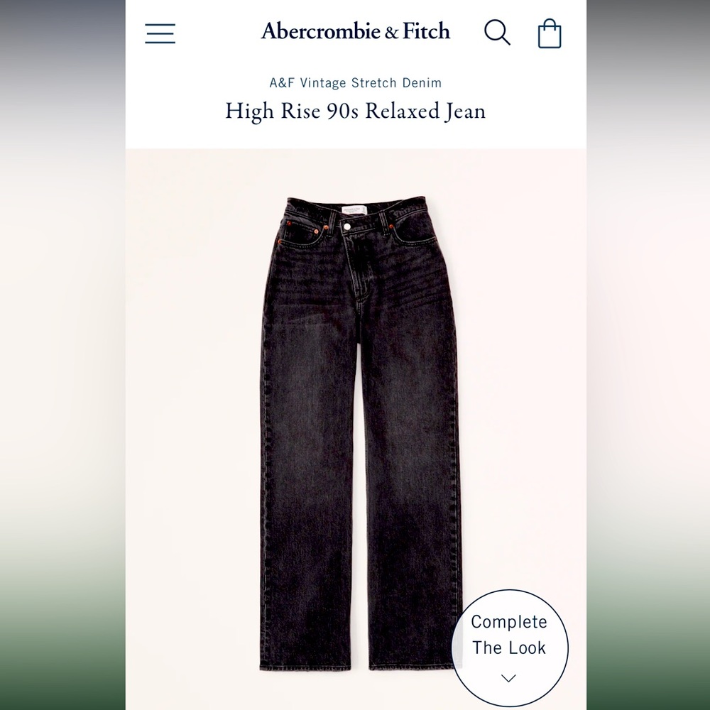Abercrombie and Fitch jeans, 90s high rise, relaxed fit, criss cross waistband
